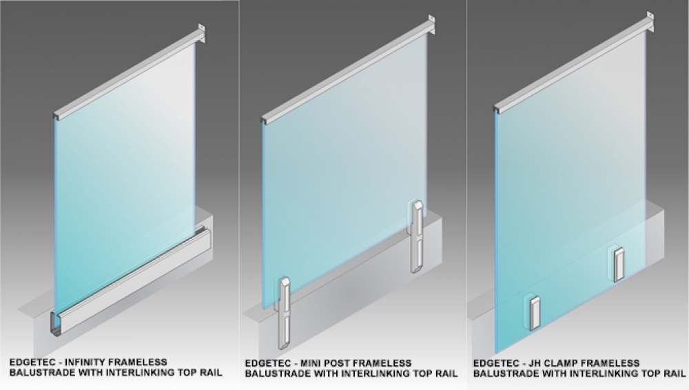 Glass balustrade fixing systems